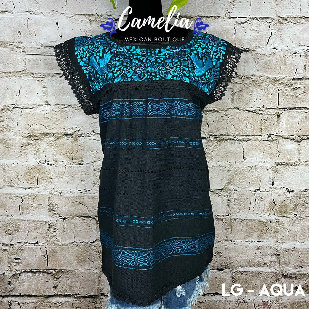 Paloma Loomed Mexican Blouse - 2 Tone