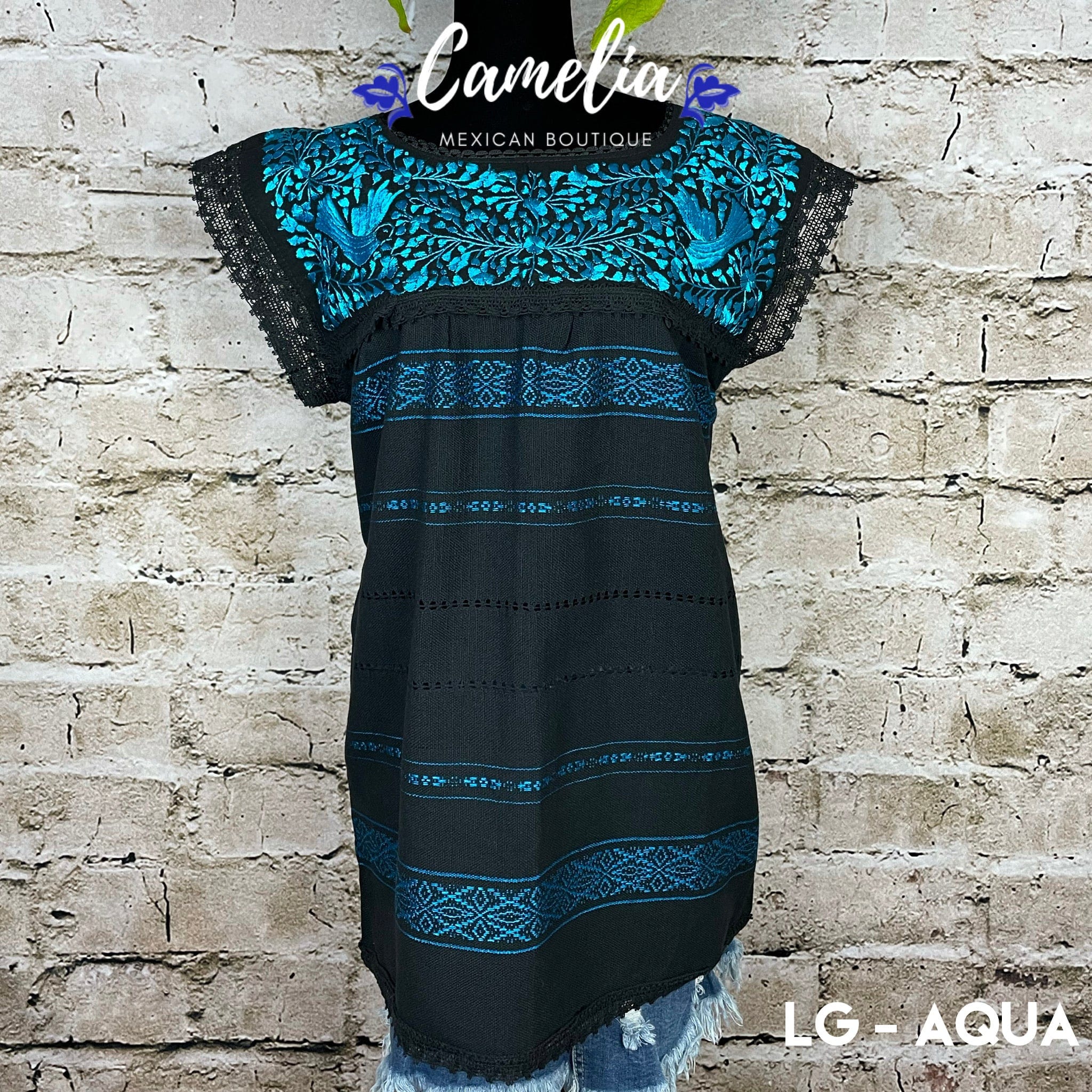 Paloma Loomed Mexican Blouse - 2 Tone