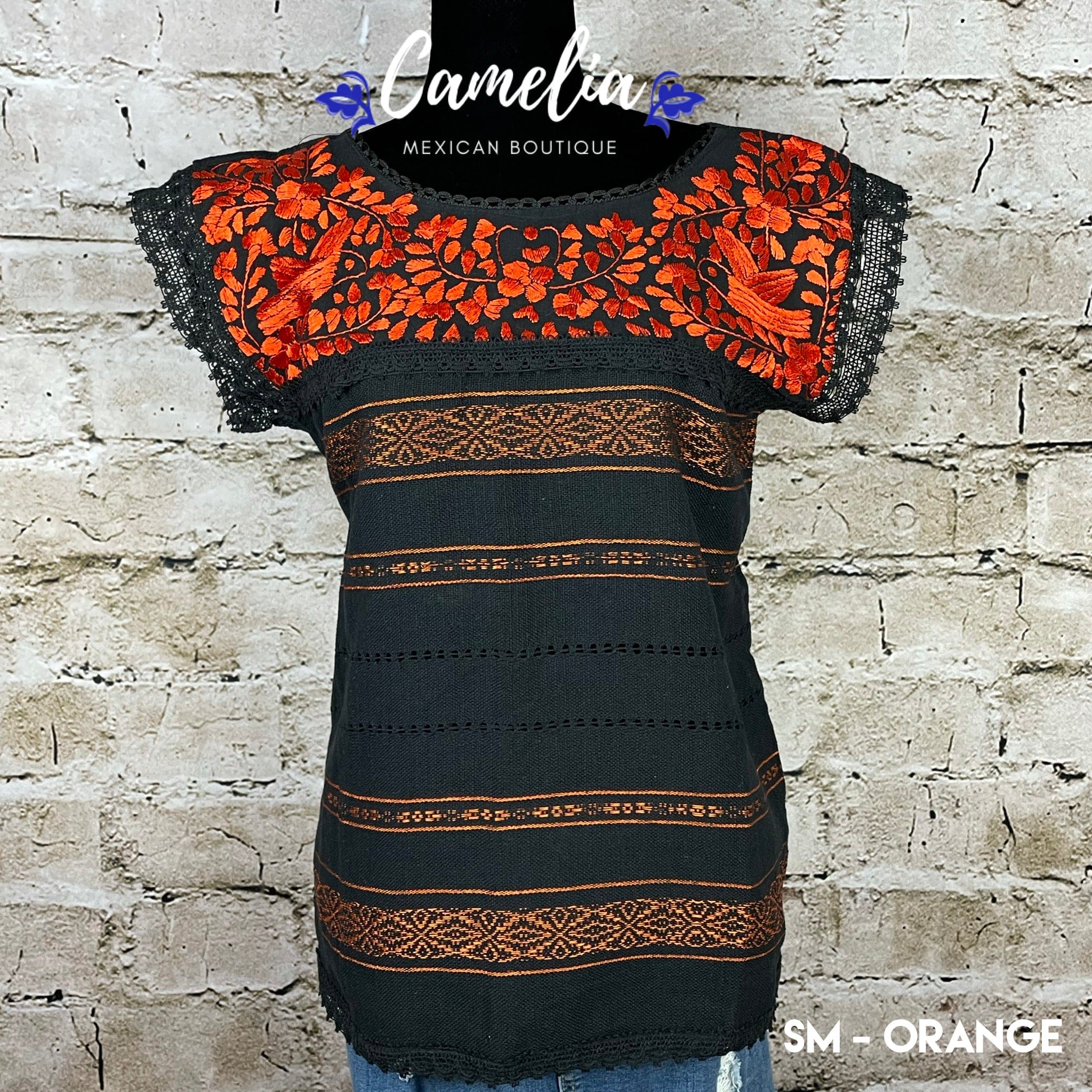 Paloma Loomed Mexican Blouse - 2 Tone