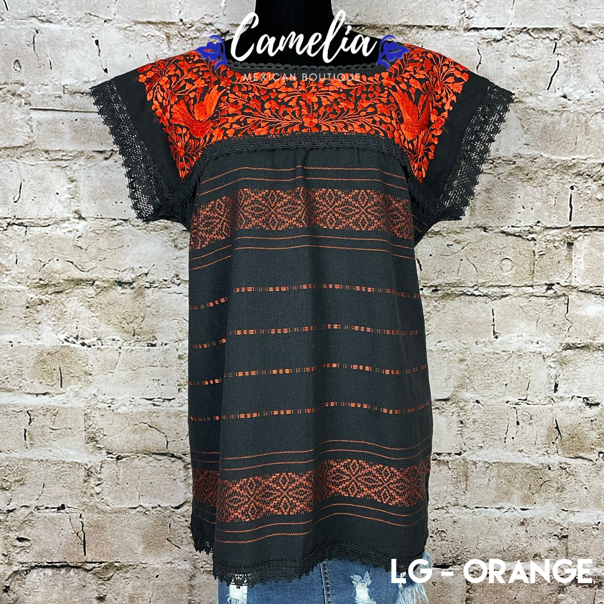 Paloma Loomed Mexican Blouse - 2 Tone