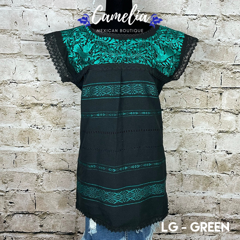 Paloma Loomed Mexican Blouse - 2 Tone