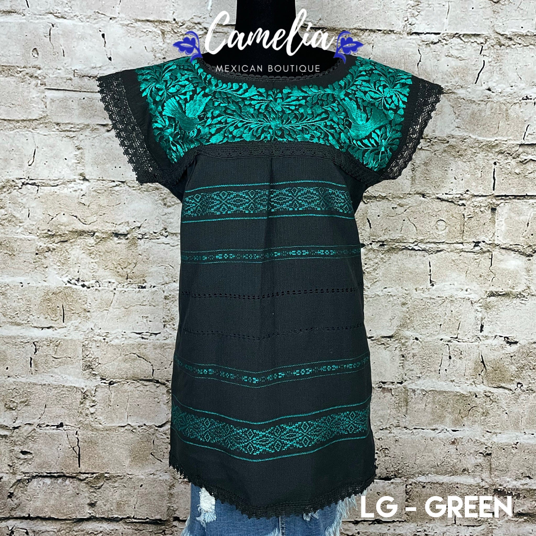 Paloma Loomed Mexican Blouse - 2 Tone