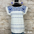 Paloma Loomed Mexican Blouse - 2 Tone