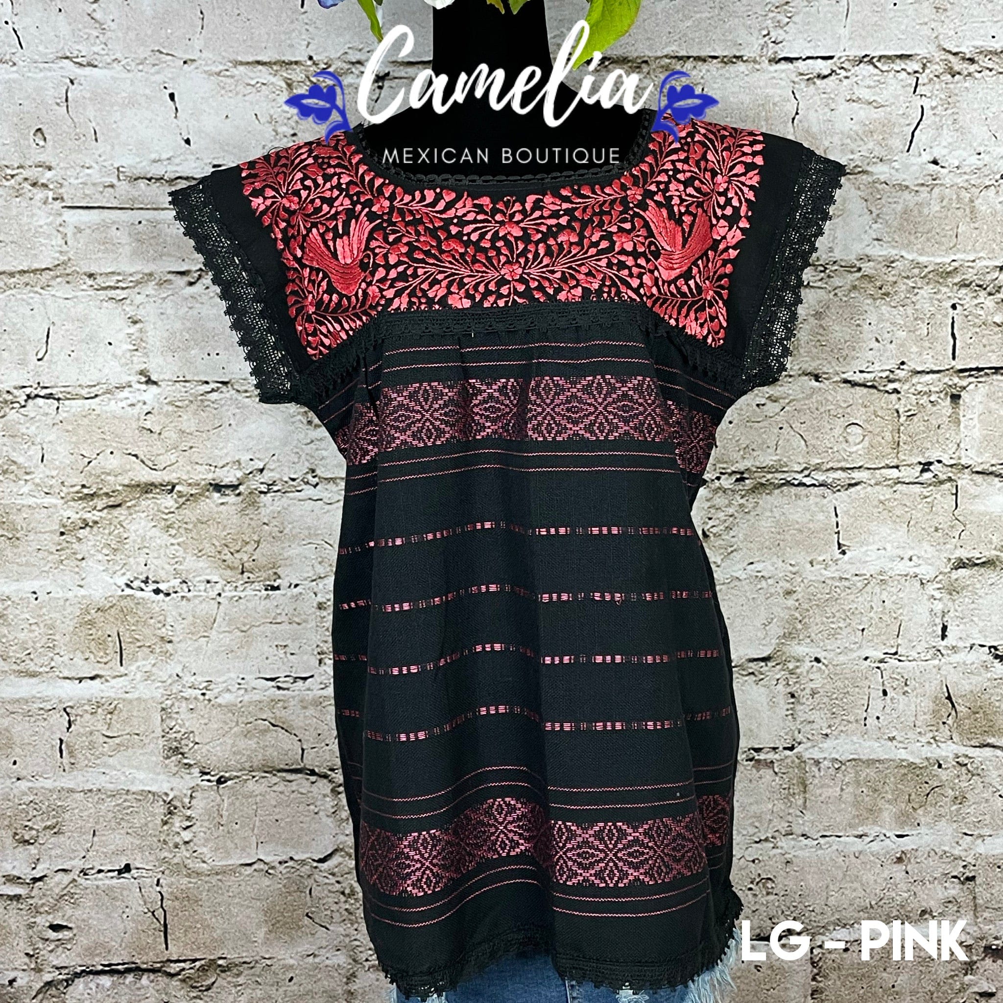 Paloma Loomed Mexican Blouse - 2 Tone