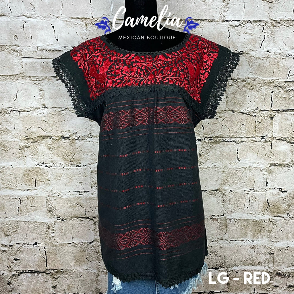 Paloma Loomed Mexican Blouse - 2 Tone