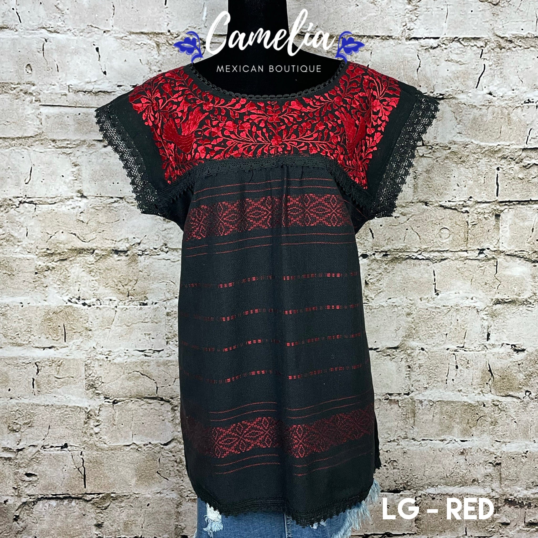 Paloma Loomed Mexican Blouse - 2 Tone