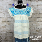 Paloma Loomed Mexican Blouse - 2 Tone