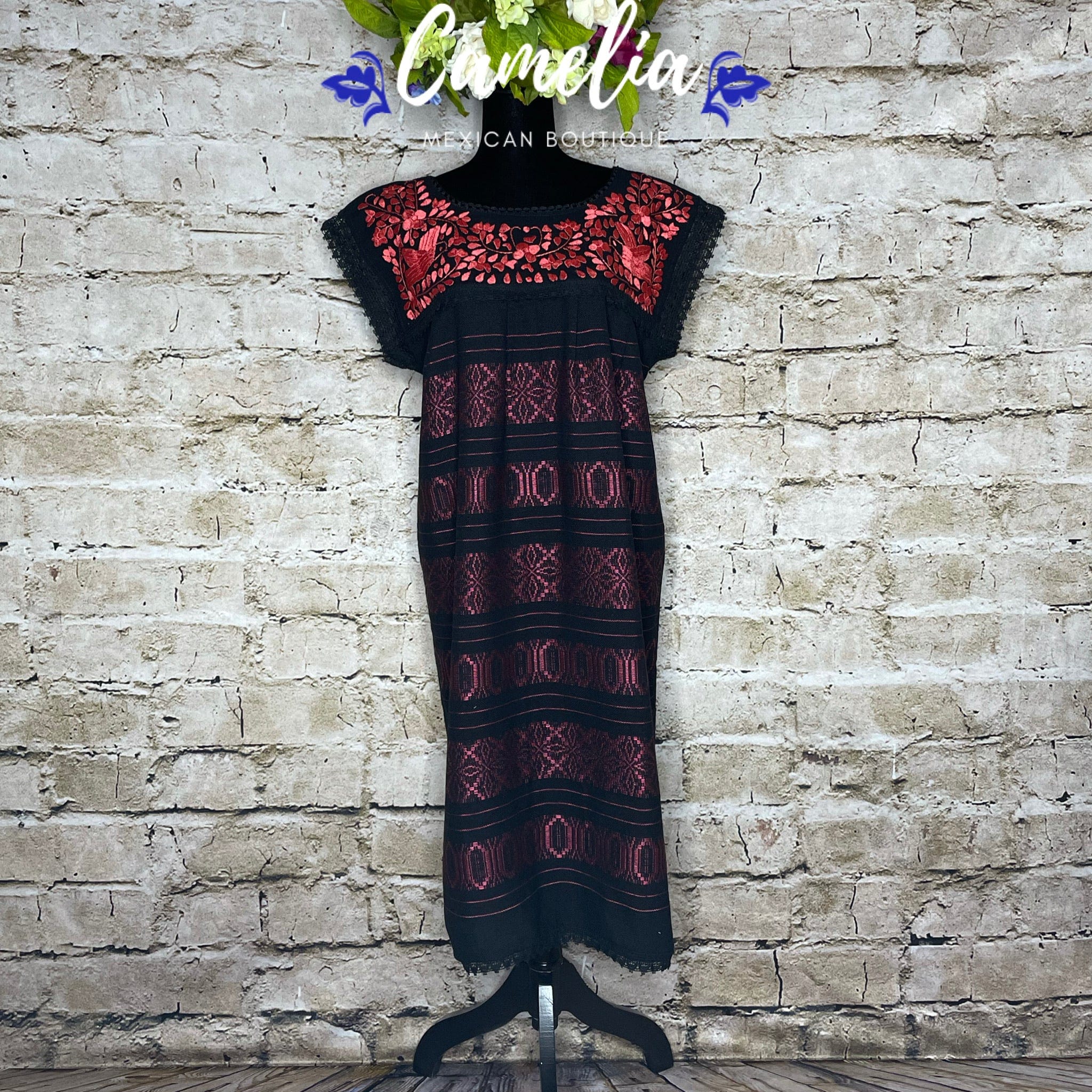 Paloma Loomed Mexican Dress - Midi Length