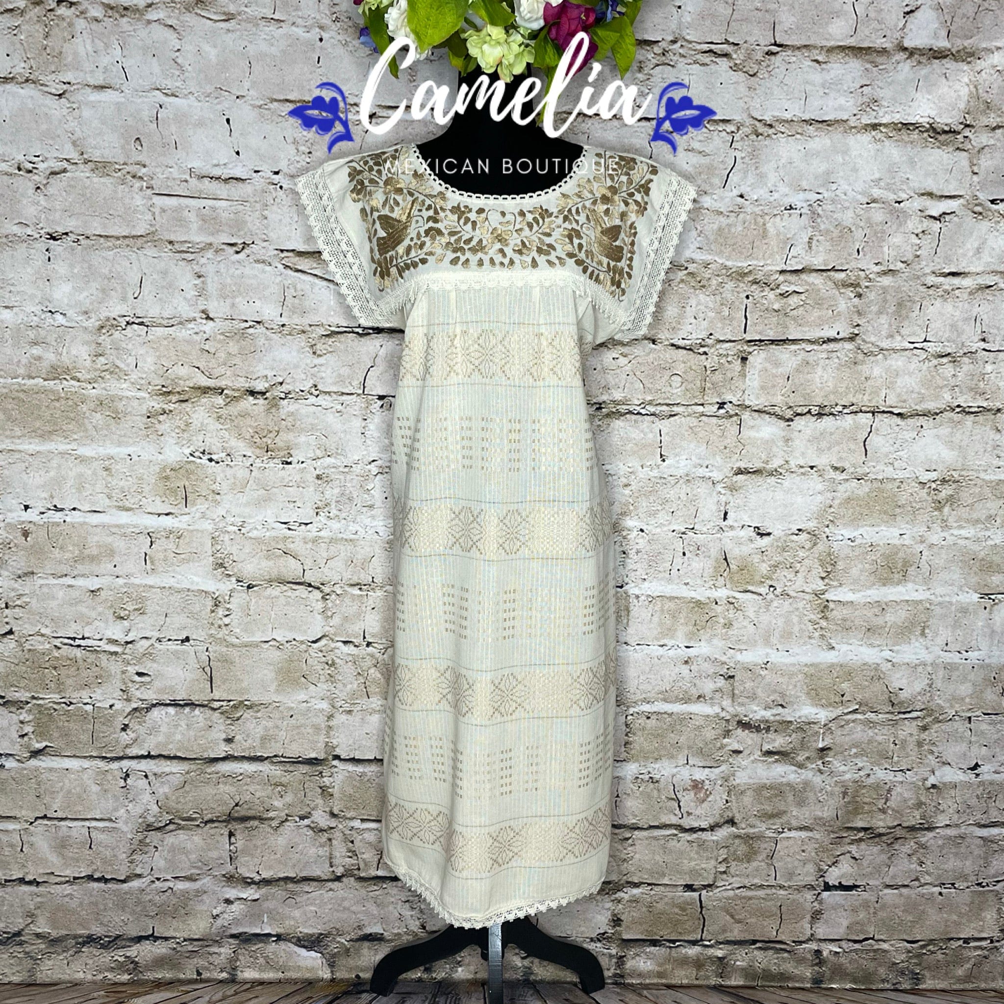 Paloma Loomed Mexican Dress - Midi Length