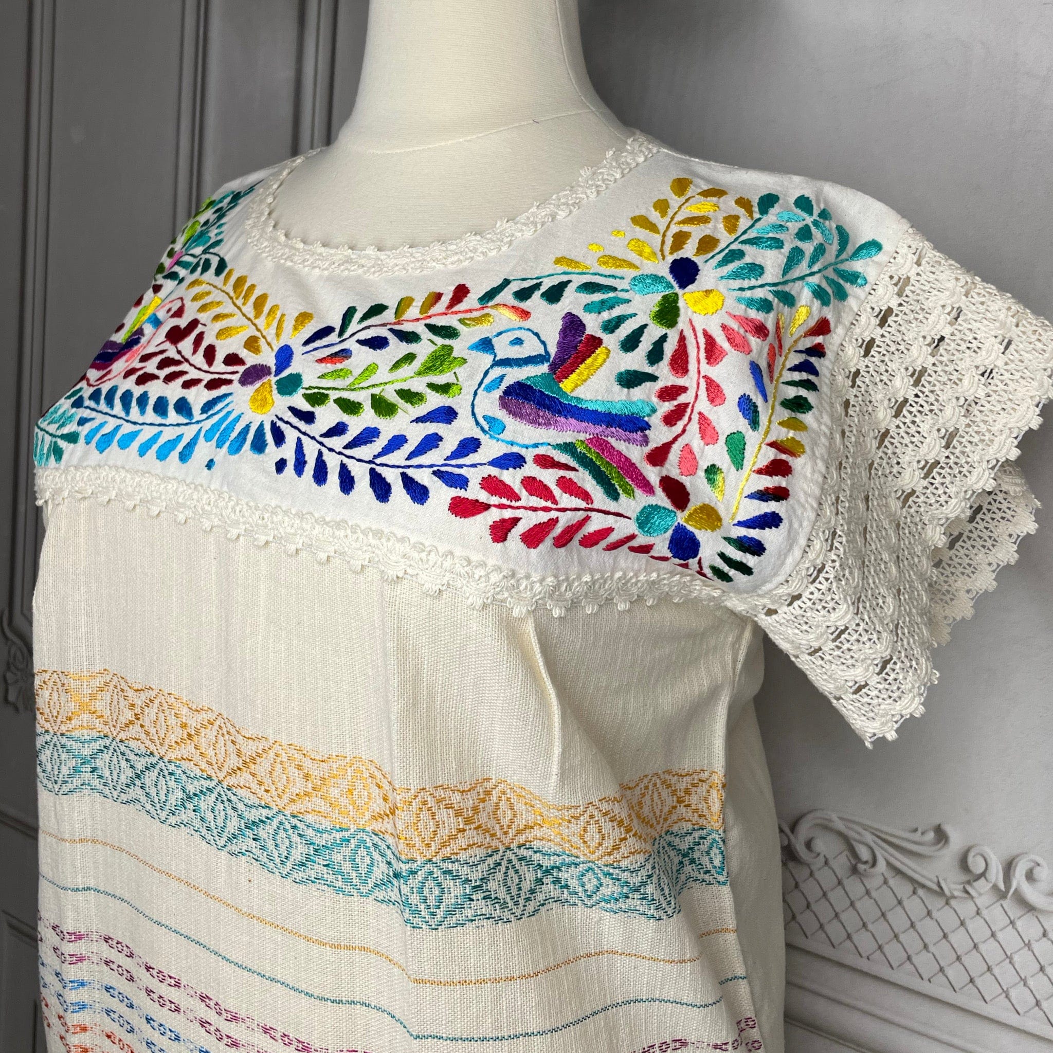 Paloma Loomed Mexican Dress - Midi Length