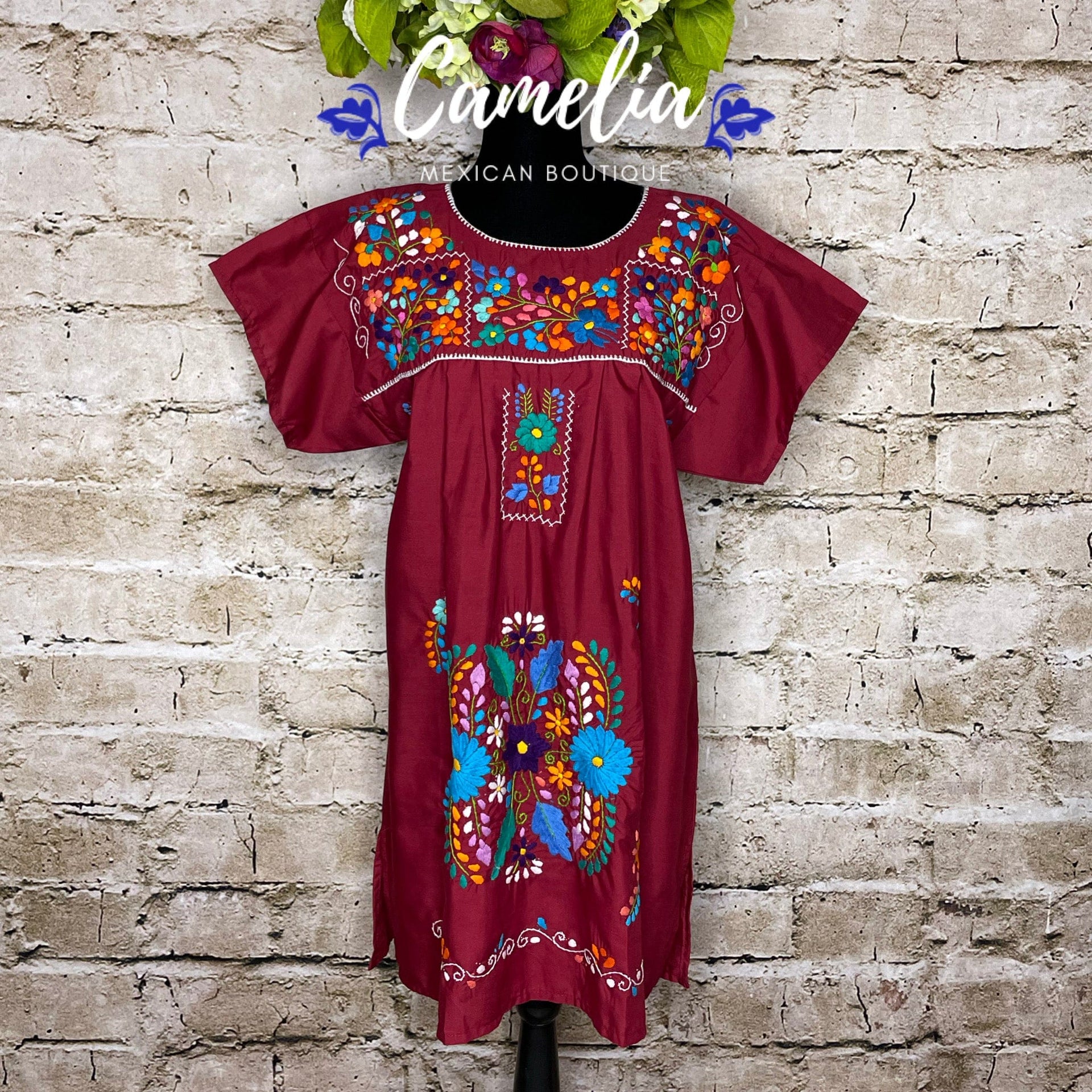 Puebla Dress for Women Knee Length – Camelia Mexican Boutique