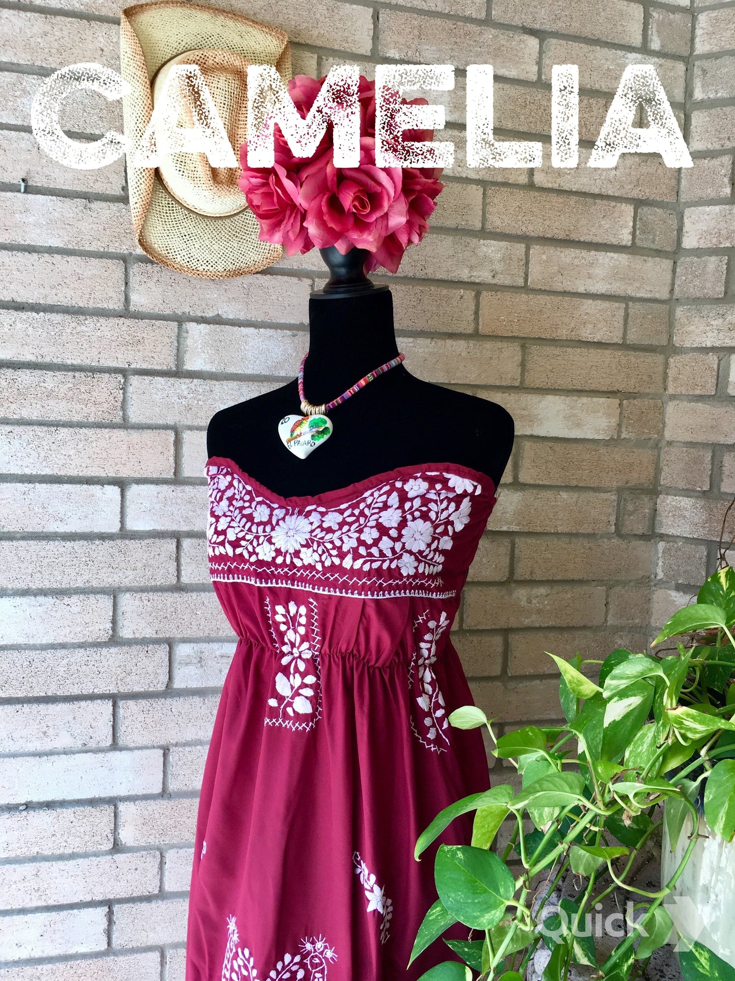 Puebla Mexican Dress Strapless Heart - Mini