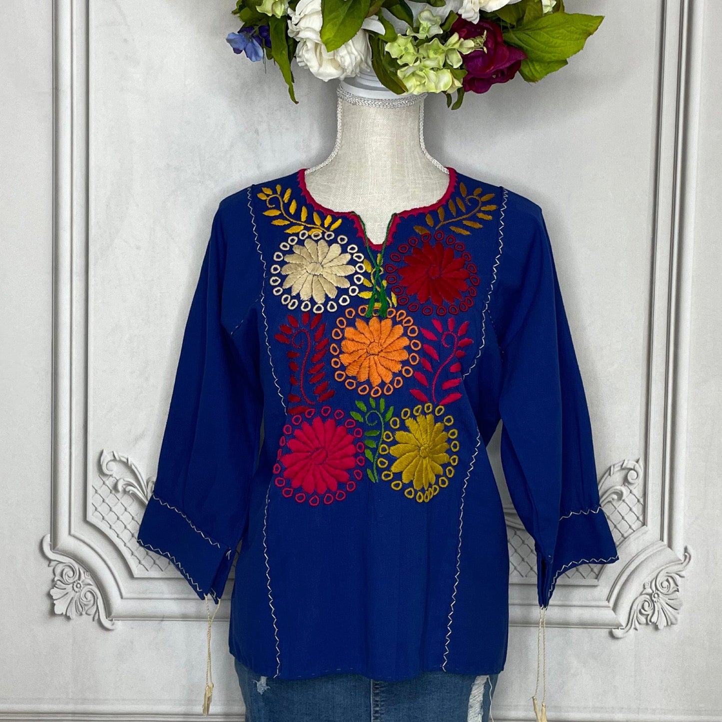 Rococo  Rainbow Tunic 3/4 Sleeve - Manta