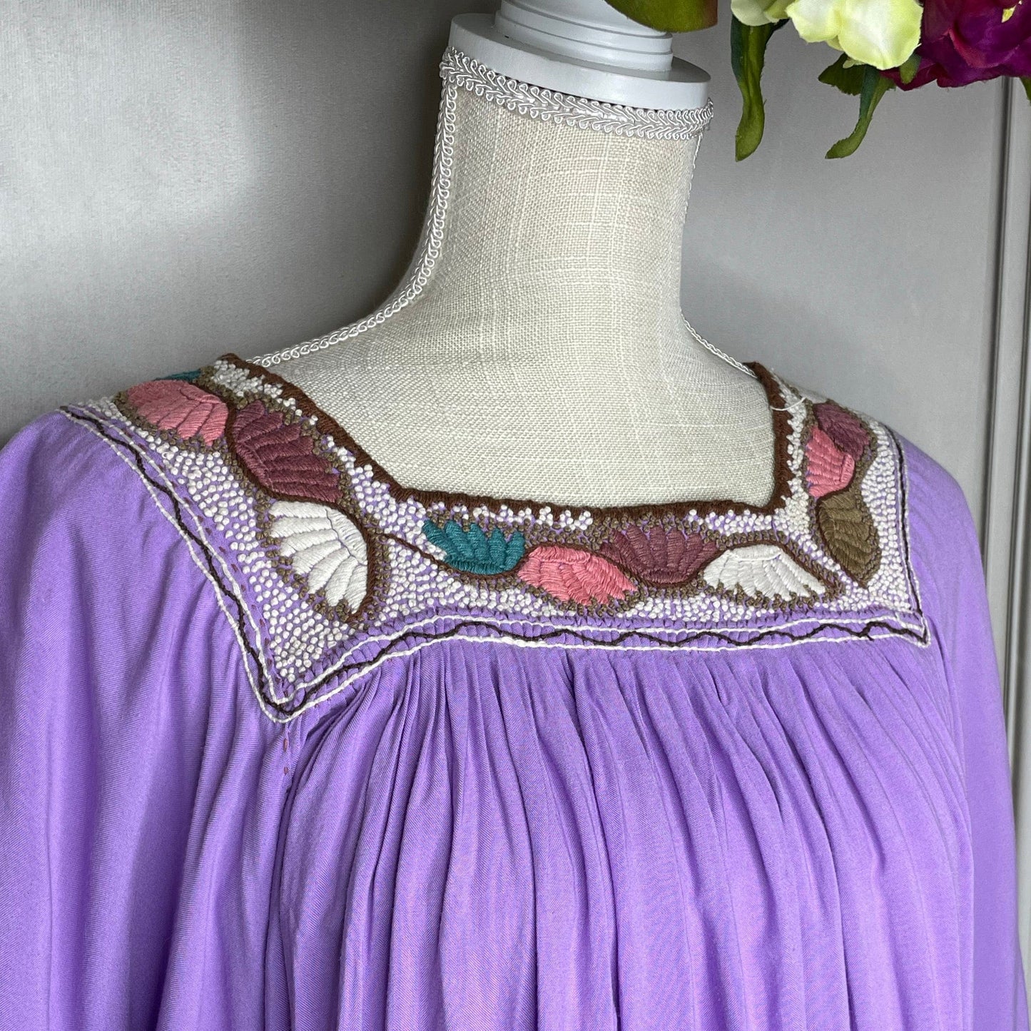 Rococo Square Neck Mexican Tunic - Bell Sleeve