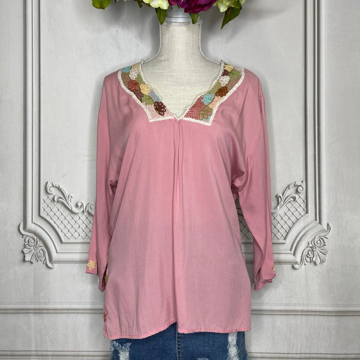 Rococo V-Neck Mexican Tunic