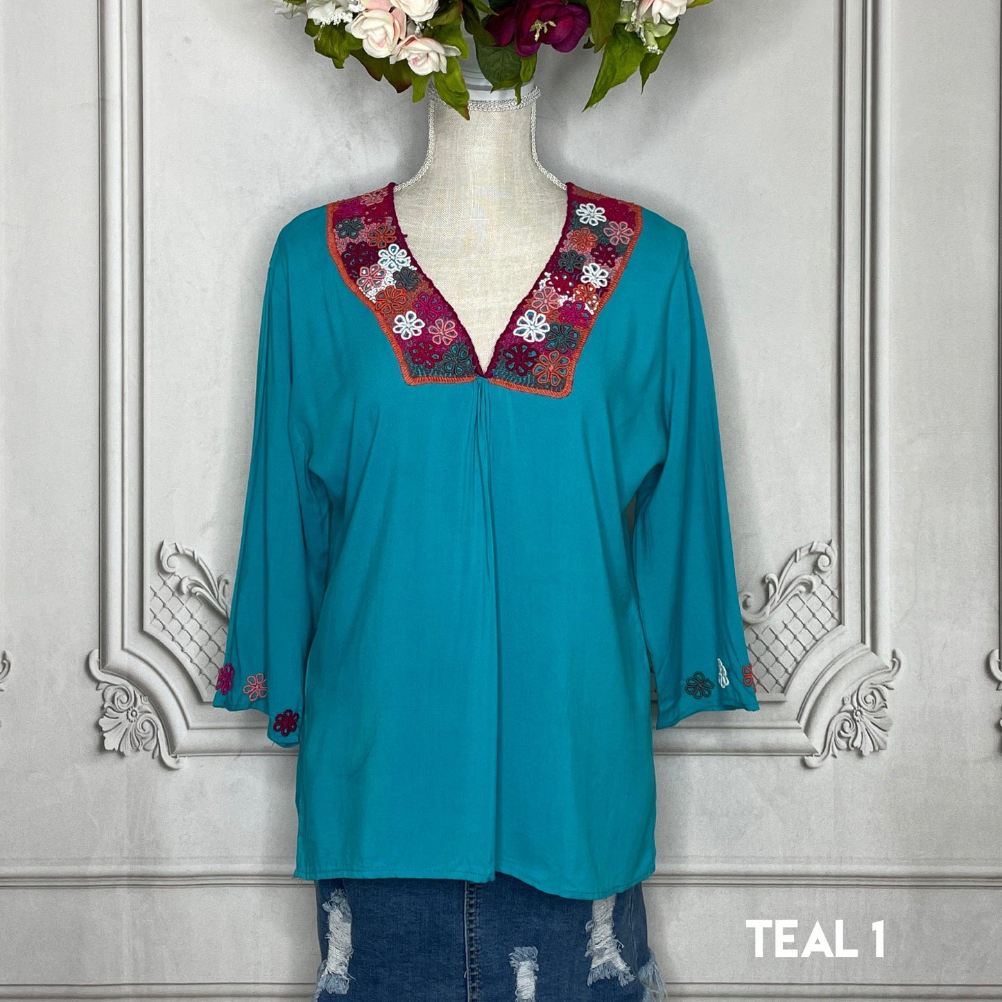 Rococo V-Neck Mexican Tunic