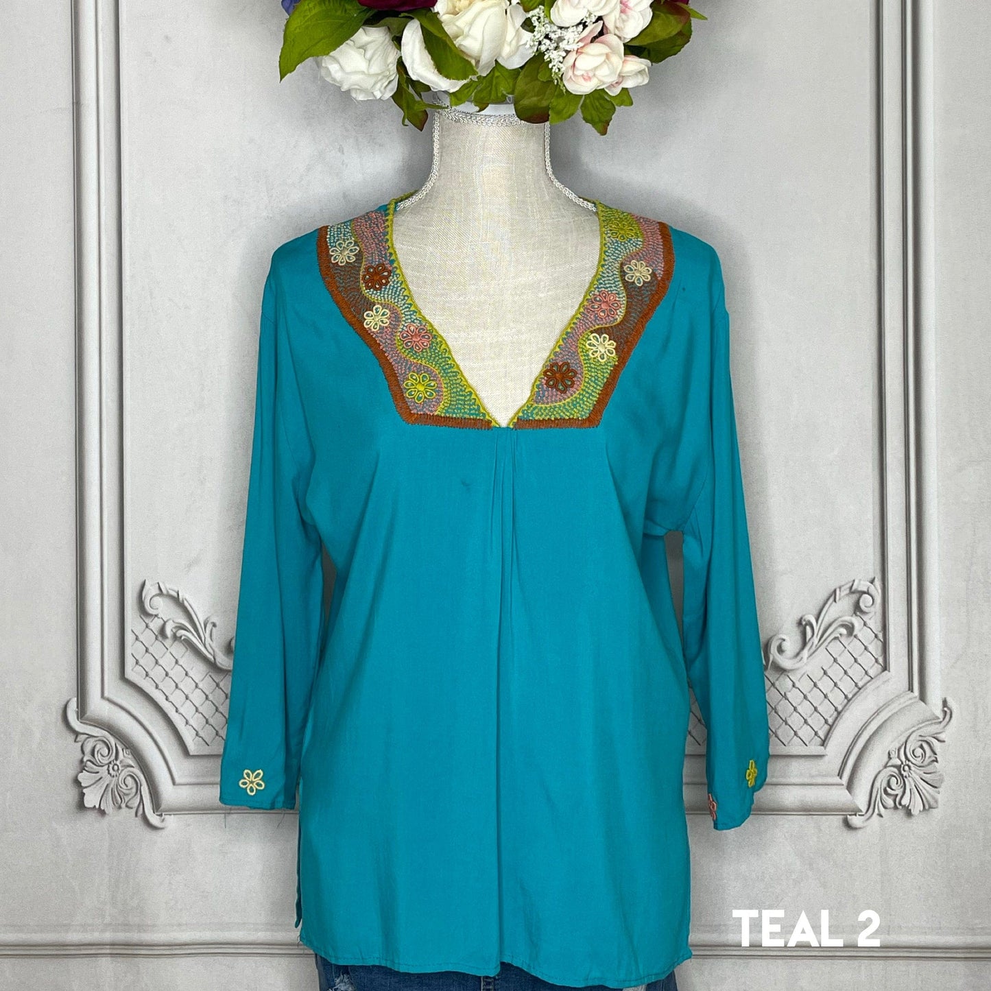 Rococo V-Neck Mexican Tunic