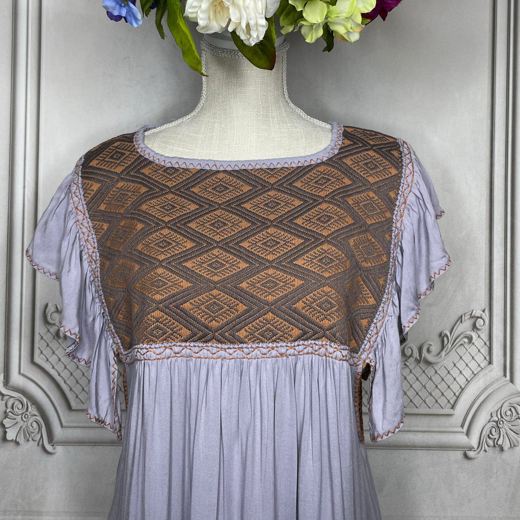 San Andres Butterfly Sleeve Midi Dress