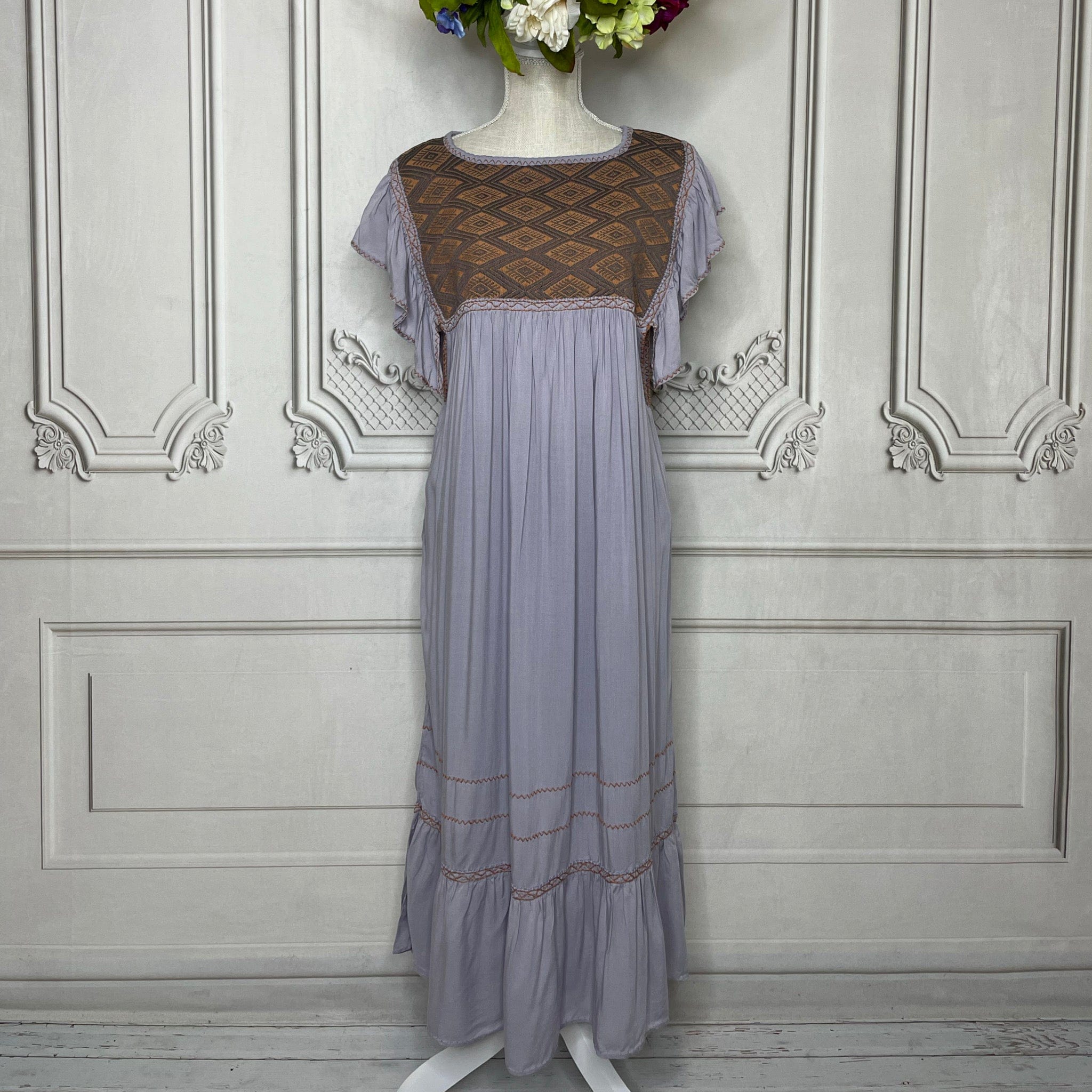 San Andres Butterfly Sleeve Midi Dress