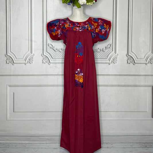 San Antonino Gala Mexican Dress - Long Cotton Embroidery