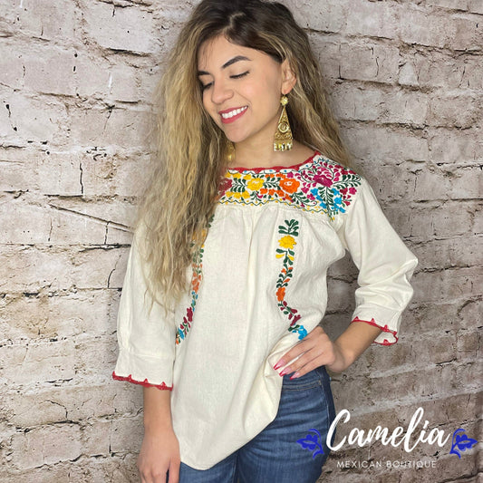 San Antonino Mexican Blouse - 3/4 Sleeve