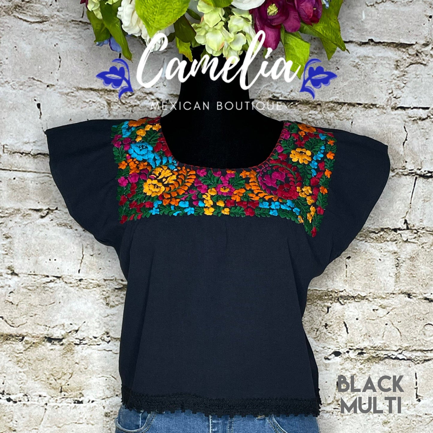 San Antonino Mexican Blouse Crop-Top