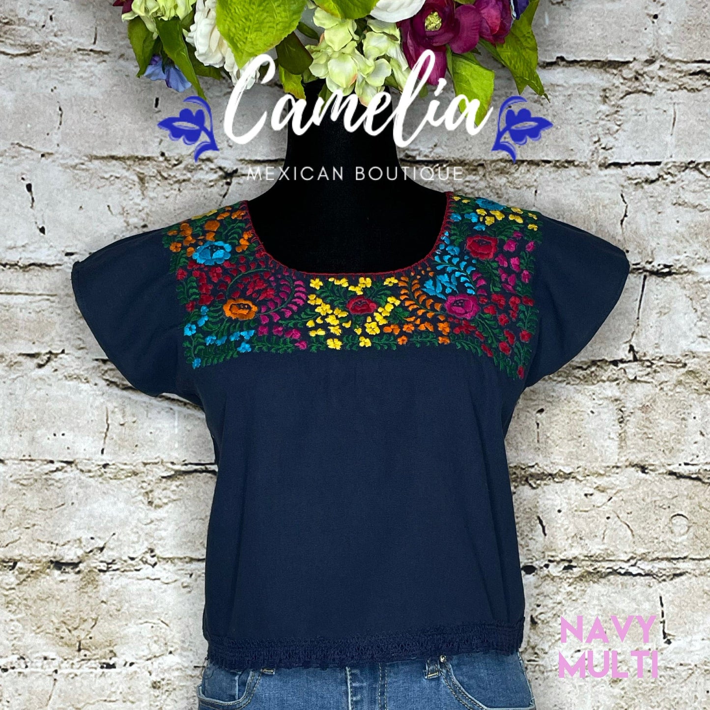 San Antonino Mexican Blouse Crop-Top