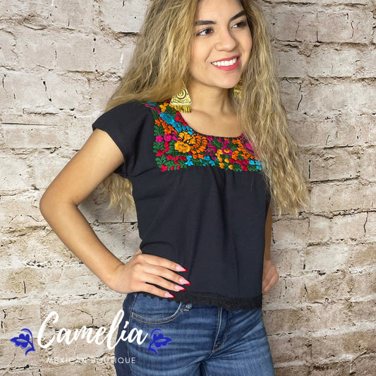 San Antonino Mexican Blouse Crop-Top