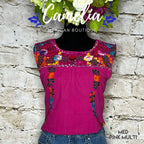 San Antonino Mexican Blouse - Sleeveless Cotton Embroidery