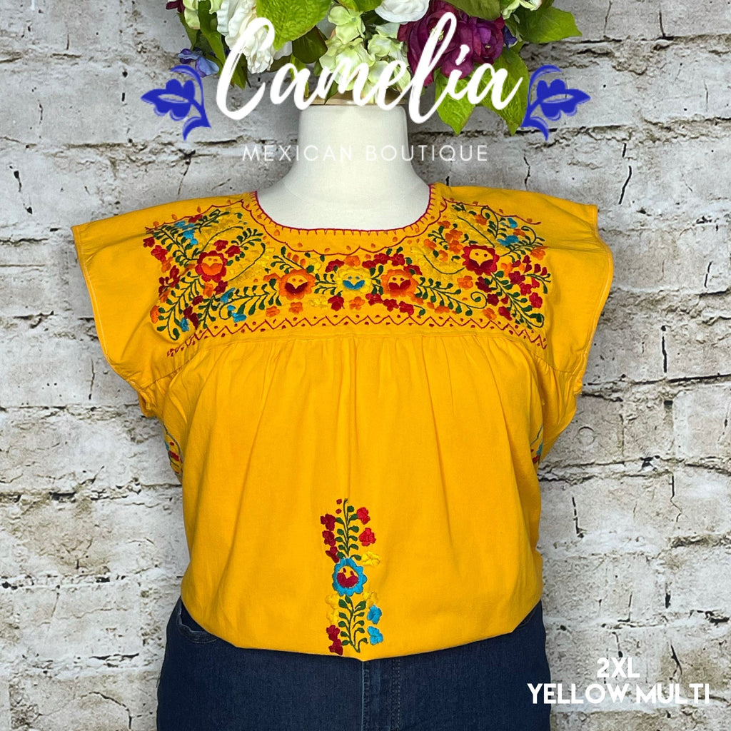San Antonino Mexican Blouse - Sleeveless Cotton Embroidery