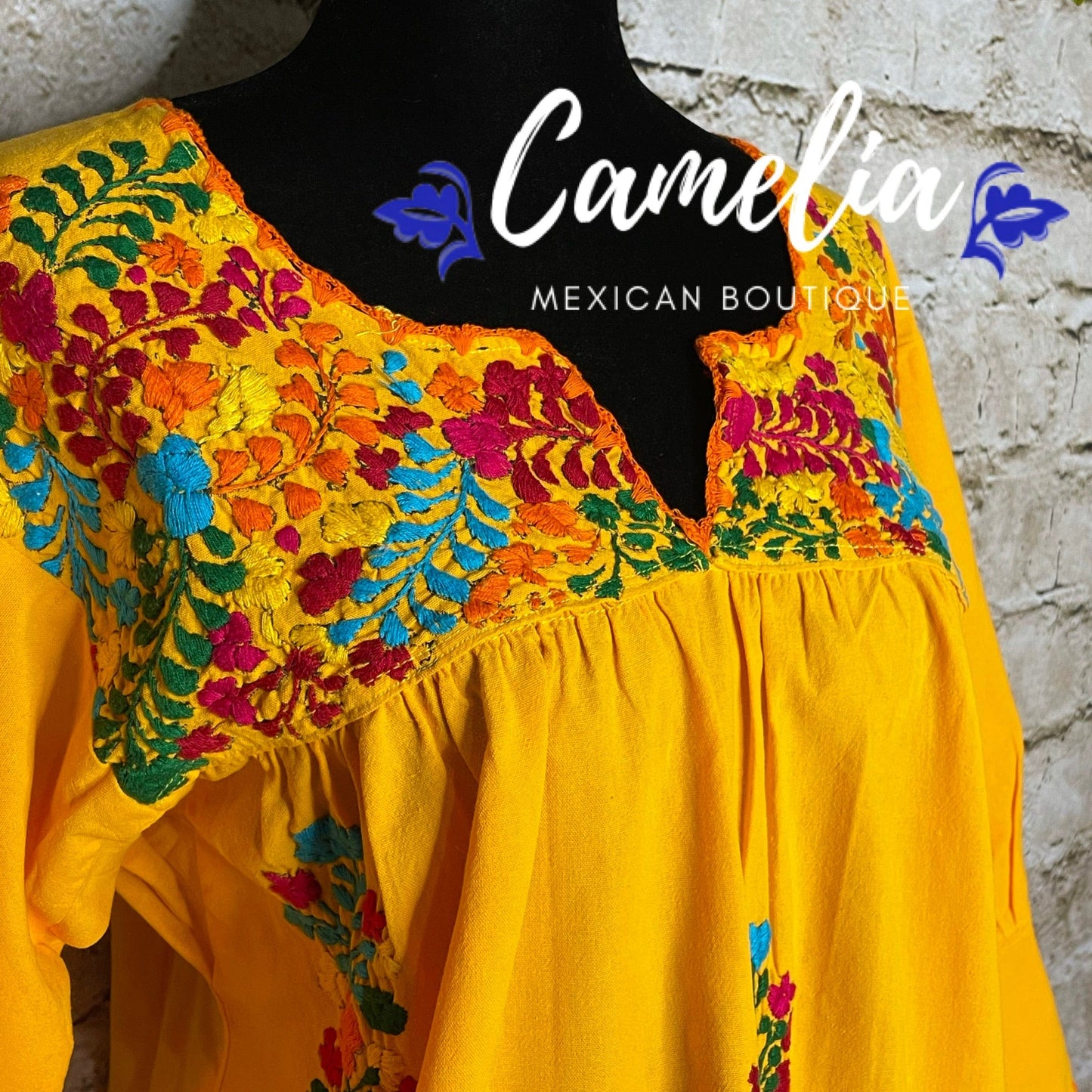 San Antonino Mexican Tunic V-Neck -  3/4 Sleeve