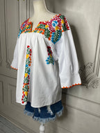San Antonino Mexican Tunic V-Neck -  3/4 Sleeve