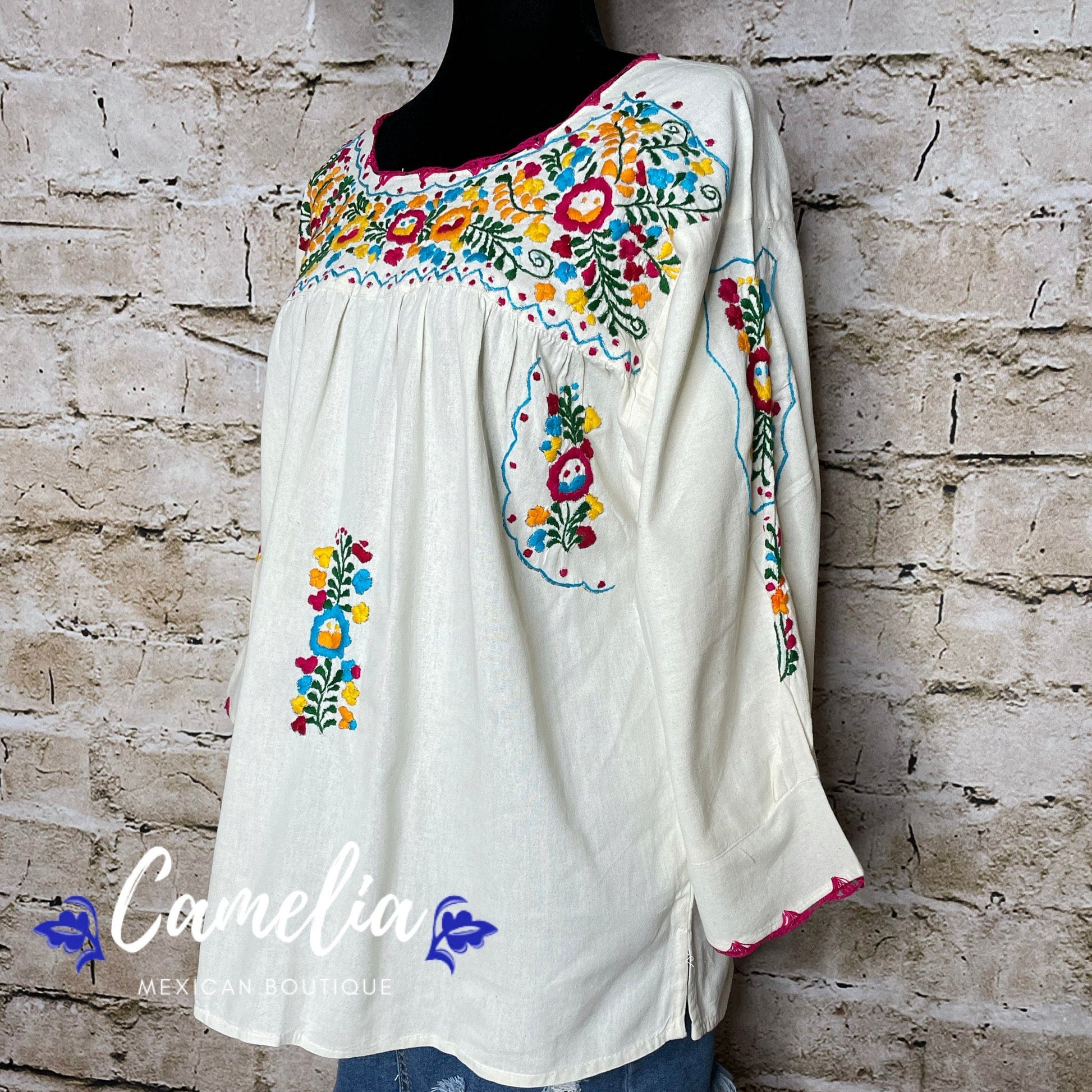 San Antonio Mexican Tunic 3/4 Sleeve Detailed