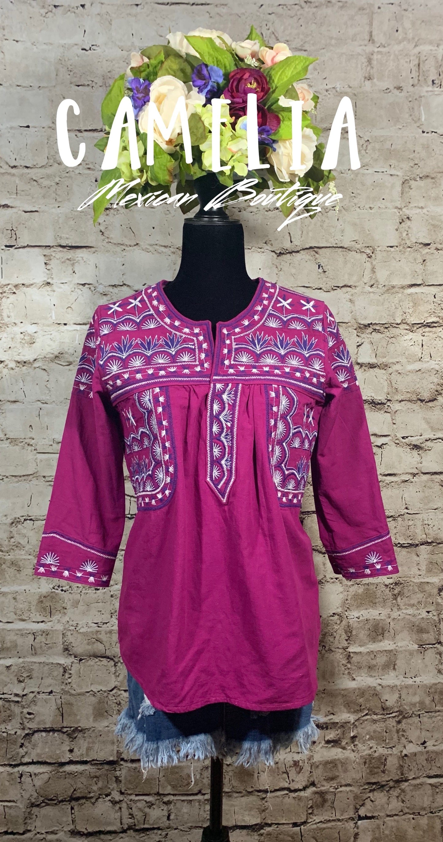 Santa Maria Oaxaca Blouse Tunic  PLUS