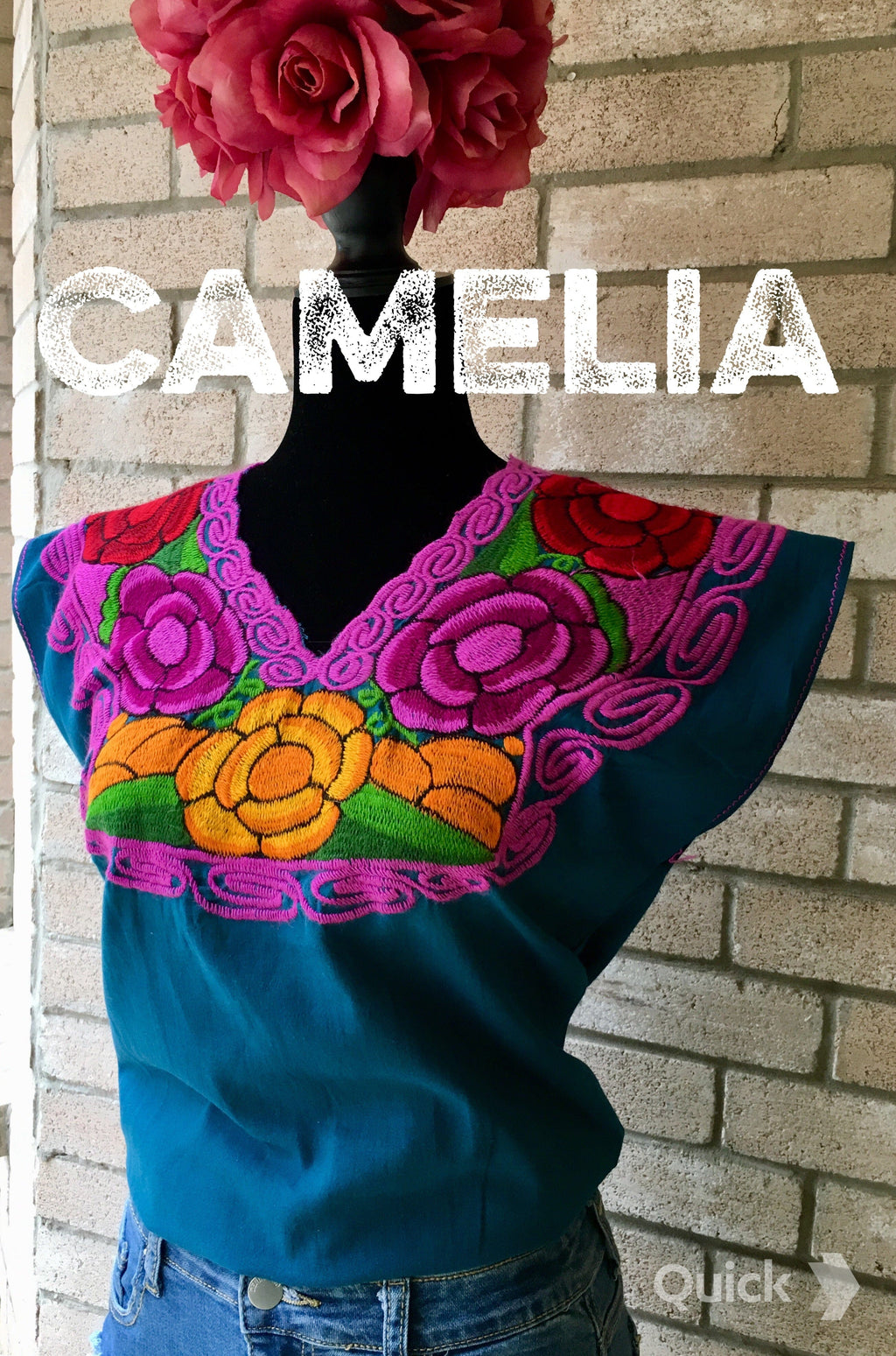 Zinnia Embroidered Mexican Blouse