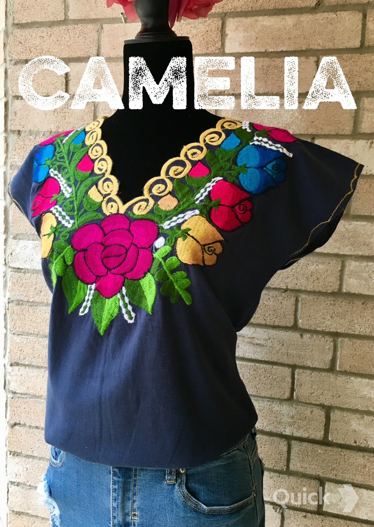 Zinnia Embroidered Mexican Blouse - PLUS