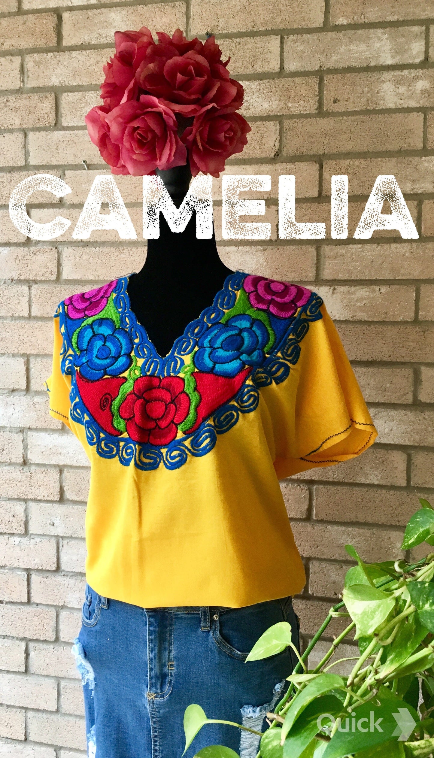 Zinnia Embroidered Mexican Blouse - PLUS