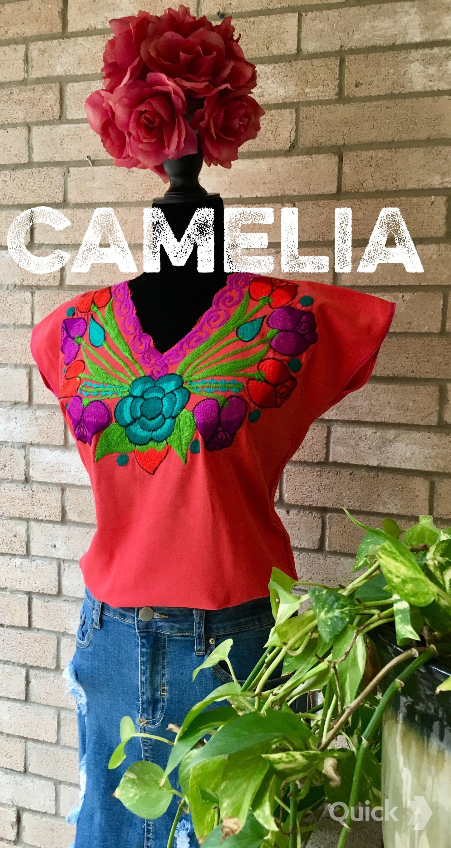 Zinnia Embroidered Mexican Blouse - PLUS