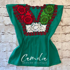 Zinnia Embroidered Mexican Blouse - VIVA MEXICO