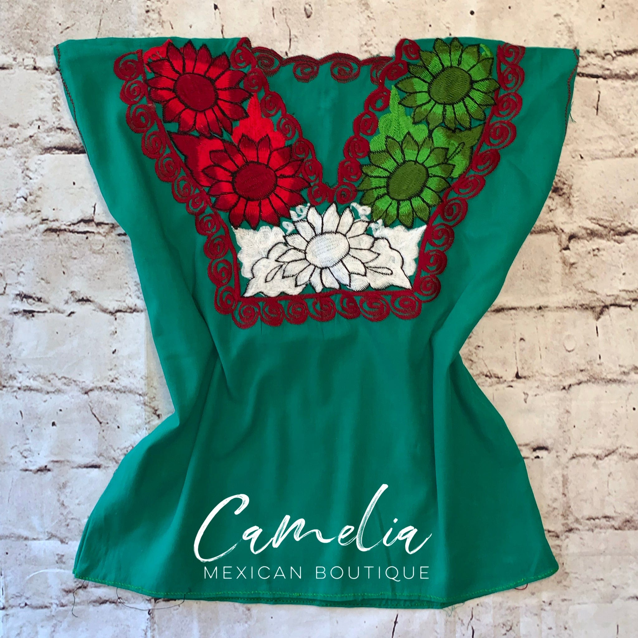 Zinnia Embroidered Mexican Blouse - VIVA MEXICO