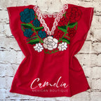 Zinnia Embroidered Mexican Blouse - VIVA MEXICO